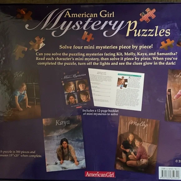 American Girl Mystery Puzzles. Four mini mysteries. 1,200 pieces. Ages 8+. Nice - Picture 2 of 6